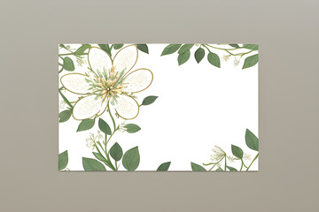 invitation card designed in a botanical and floral style