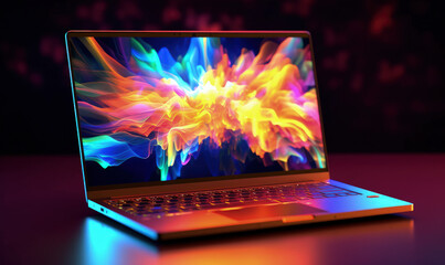 Colorful Laptop concept art Generative AI