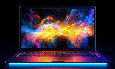 Colorful Laptop concept art Generative AI