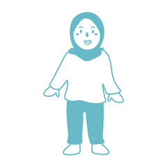 girl moslem celebrating eid mubarak