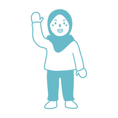 girls wearing hijab playing happily icon