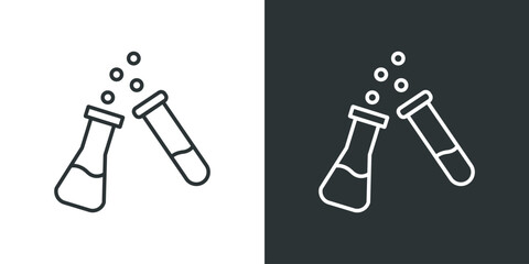 Laboratory beaker icon. Science technology