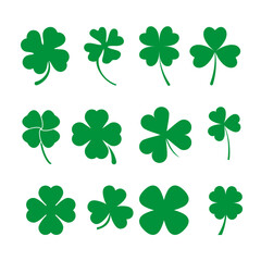 Clover leaves icon set illustration.