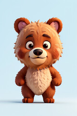 Obraz na płótnie Canvas Bear cartoon animal character icon vector cute comic style 3D animal illustration