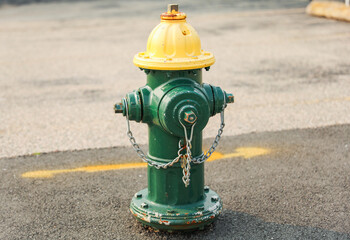 Vibrant urban symbol, fire hydrant on street embodies safety, readiness, and civic protection in...
