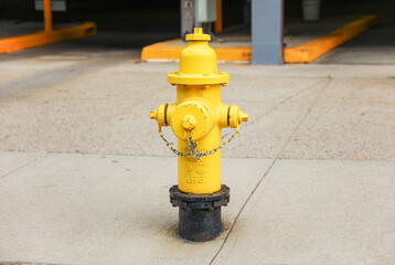 Vibrant urban symbol, fire hydrant on street embodies safety, readiness, and civic protection in...