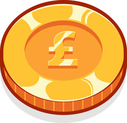 Pound gold currency coin