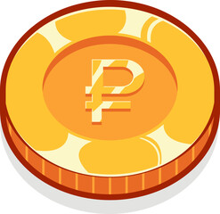 Ruble gold currency coin