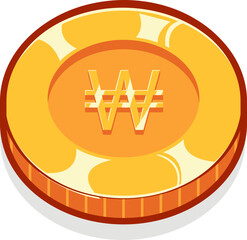 Korean won gold currency coin