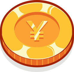 Japanese yen gold currency coin