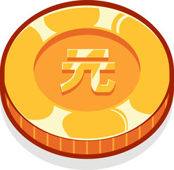 Yuan gold currency coin