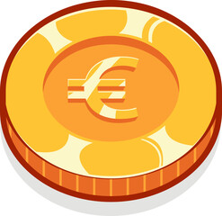 Euro gold currency coin