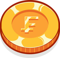 Franc gold currency coin