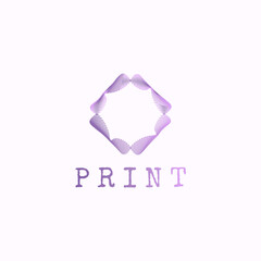 The diamond shape logo is like a purple fingerprint stamp. Suitable for technology business.