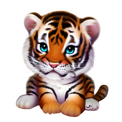 Baby tiger Transparent Digital Art