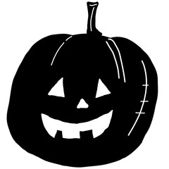 Icon illustration black  halloween pumpkin