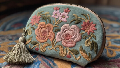 Indigenous cultures woven into old fashioned textile patterns for elegant decoration generated by AI