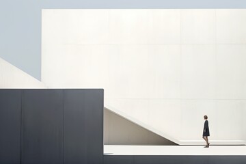 Obraz premium Embrace minimalism and simplicity, using clean lines and sparse elements to convey a sense of calm and clarity in the abstract composition