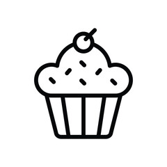 Cupcake, muffin - Thin line icon - Food Icon - EDITABLE STROKE - EPS Vector