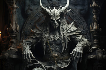 demon statue with horns and wings, wallpaper background image, satan, lucifer, leviathan