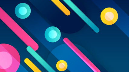 Colorful geometric shapes abstract modern technology background design. Vector abstract graphic presentation design banner pattern wallpaper background web template.