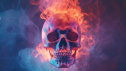 skull and fire