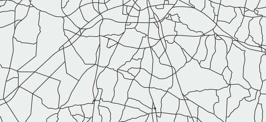 City map. Downtown gps navigation plan, Abstract architectural transportation streets scheme. Drawing scheme town, white line road on gray background. Urban planning pattern texture. Vector
