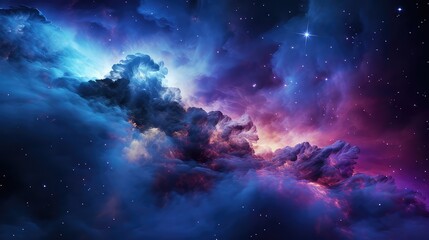 Fototapeta na wymiar Beautiful view of galaxy sky, futuristic abstract background with stars, wallpaper, generative ai