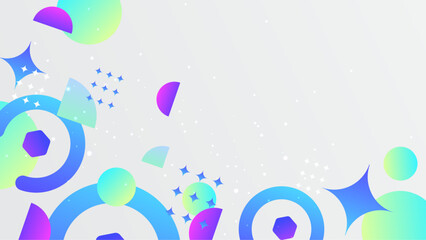 Colorful geometric shapes abstract modern technology background design.