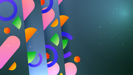 Modern abstract colorful geometric shapes vector background, for design brochure, website, flyer. Geometric shapes wallpaper for poster, certificate, presentation, landing page