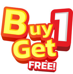 Buy one get one free sale tag banner.Buy 1 Get 1 Free label.