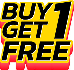 Buy one get one free sale tag banner.Buy 1 Get 1 Free label.