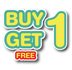 Buy one get one free sale tag banner.Buy 1 Get 1 Free label.