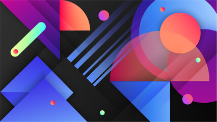 Minimal colorful geometric shapes abstract modern background design with gradient