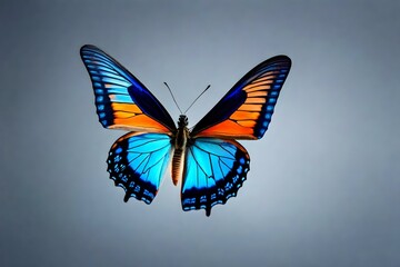 butterfly on a blue background generated by AI tool