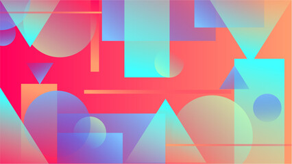 Minimal colorful geometric shapes abstract modern background design.