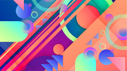 Vector colorful geometric shapes abstract, science, futuristic, energy technology concept.
