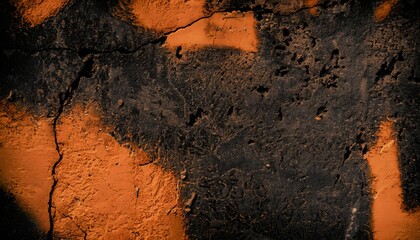 burning texture, Close-up Distressed, wallpaper broken, crushed, collapsed, destruction, Black dark...