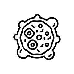 Black line icon for cancer 