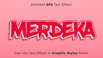 Editable EPS Text Effect of Merdeka for the Independence Day of Indonesia