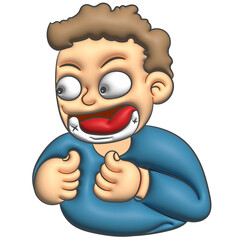 3d man cartoon happy laugh