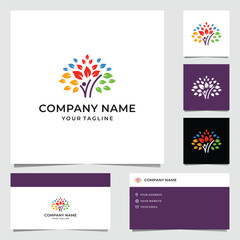 Simple Colorful Tree Logo Design