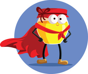 Honey Jar Wearing a Superhero Cape Vector Cartoon Mascot. Cheerful sweet product packaged vector character 
