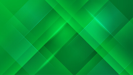Abstract shiny arrow lines on green background. Modern blue geometric line arrow pattern graphic design. Futuristic technology concept. Horizontal banner template. Vector illustration