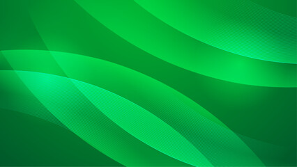 Flowing green curve shape with soft gradient vector abstract background, relaxing and tranquil art, can illustrate health medical or sound of music