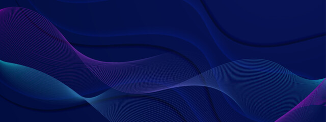 Blue background with shiny lines, glitter light effect and bokeh decoration. Luxury style design template concept