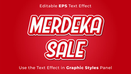 Editable EPS Text Effect of Merdeka Sale for the Independence Day of Indonesia