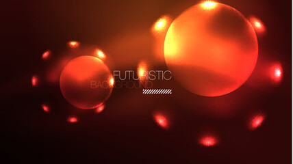 Circles with bright neon shiny light effects, abstract background wallpaper design