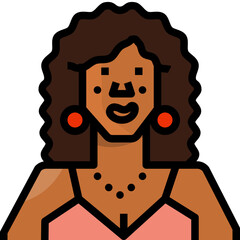 African woman. Filled outline icon design