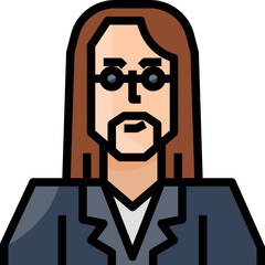 Caucasian man. Filled outline icon design